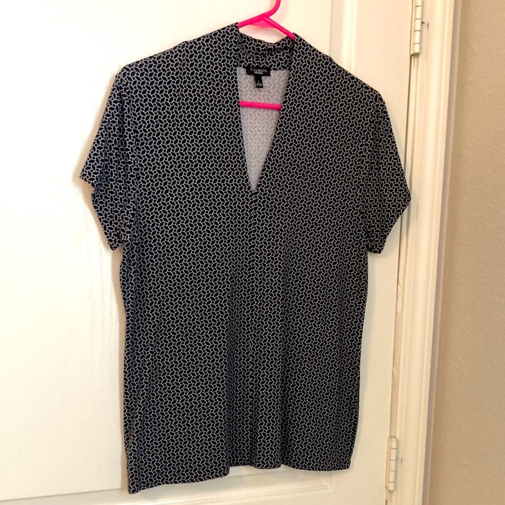 Blue and white Talbot spandex top